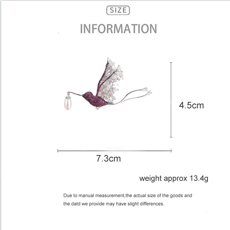 OKILY Exquisite zircon bird brooch temperature natural freshwater pearl animal brooch and Broche womens suit jacket accessories 241122