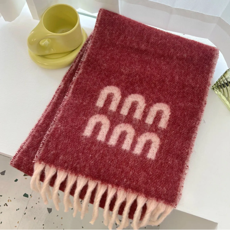 designer scarf women's cashmere scarf Knitted warm luxury simple scarfs echarpe luxe fashion Scarves Soft Silky Smooth Silk Cotton Autumn Winter miuusss Scarves