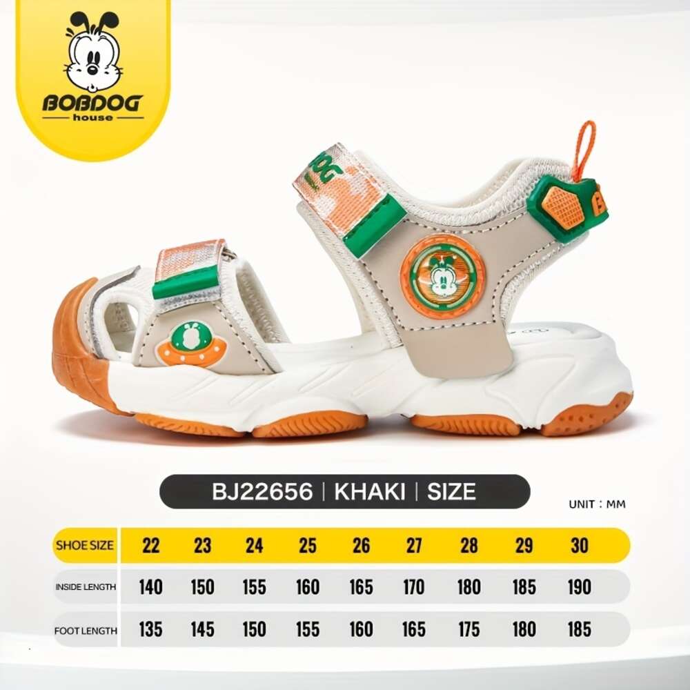BOBDOG House Girl's Trendy Close Toe Breathable Sandals, Comfy Non Slip Durable Beach Water Shoes for Kid's Outdoor Activities BJ22656