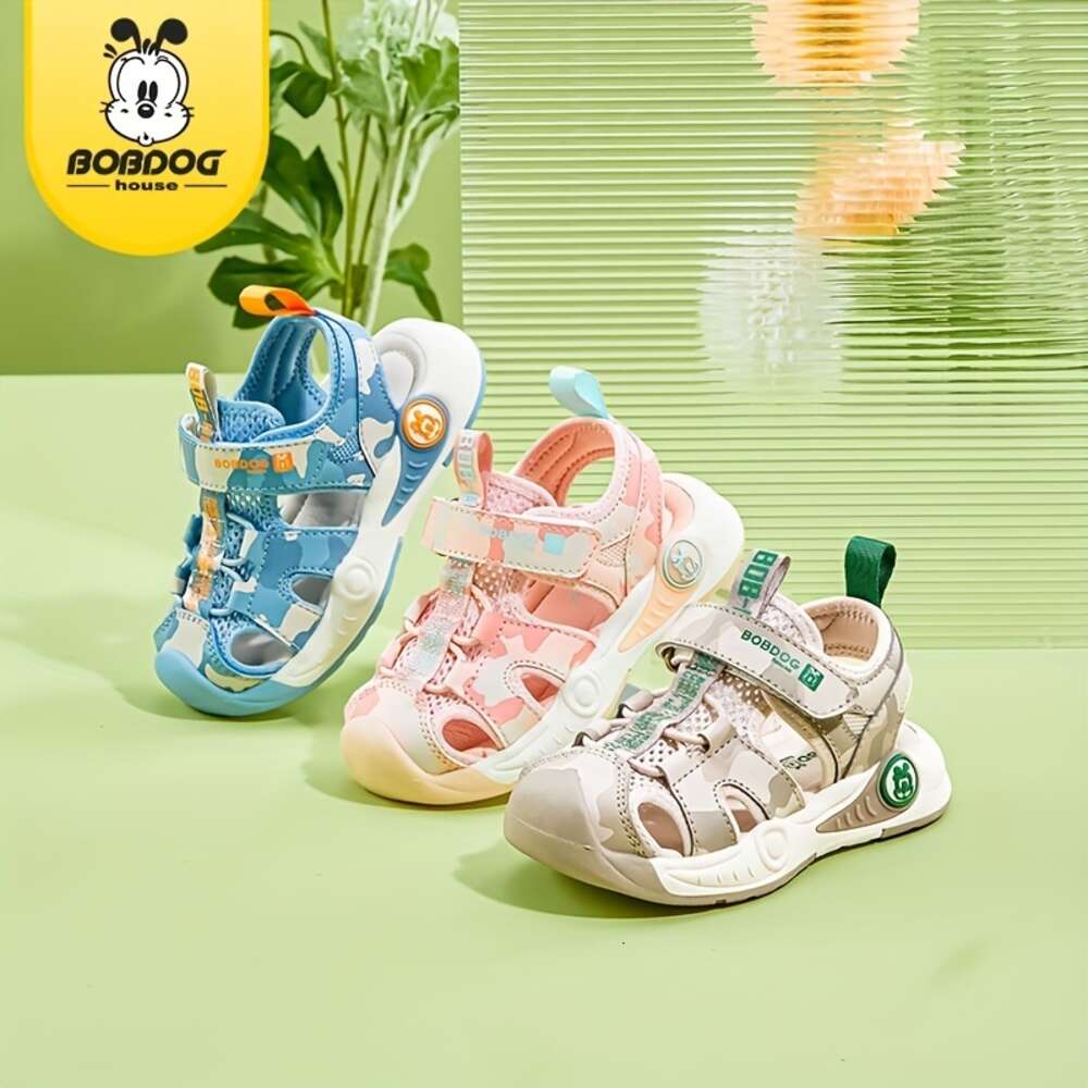 BOBDOG House Unisex Kid's Toddler's Adorable Close Toe Breathable Sandals, Comfy Non Slip Durable Soft Sole Beach Water Shoes for Boy's