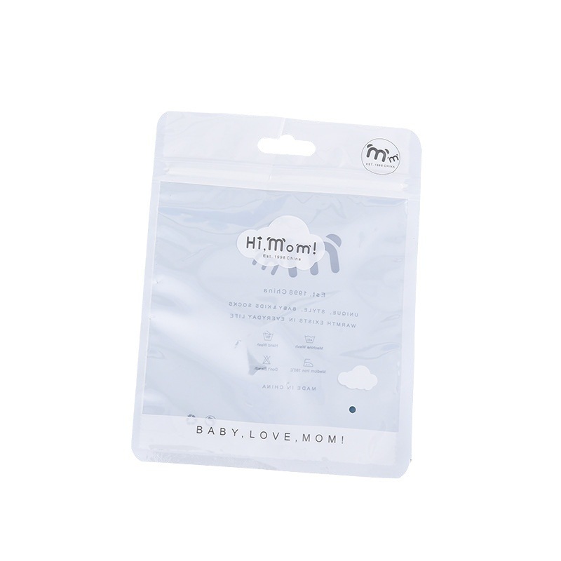 Minimalist food packaging bags wholesale with three sided cover ribs for storage letter printed headband self sealing bag with logo printing capabilit