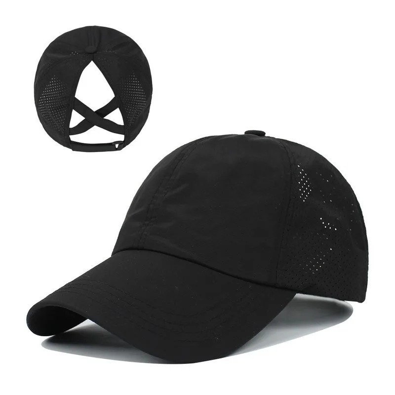 Baseball Caps For Women Hats Breathable Mesh Sun Visor Hats Female Summer European Outdoor Sports Criss Cross Ponytail Hat 241122