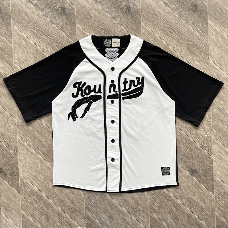 kapital Kountry Hirata and Hirohi casual bone embroidered letter-loose baseball short sleeve lining 240417