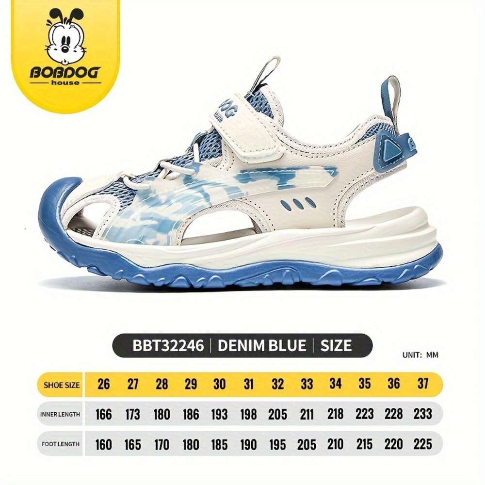 BOBDOG House Unisex Kid's Close Toe Breathable Sandals Comfy Durable Soft Sole Beach Water Shoes for Boy's & Girl's Outdoor Activities 