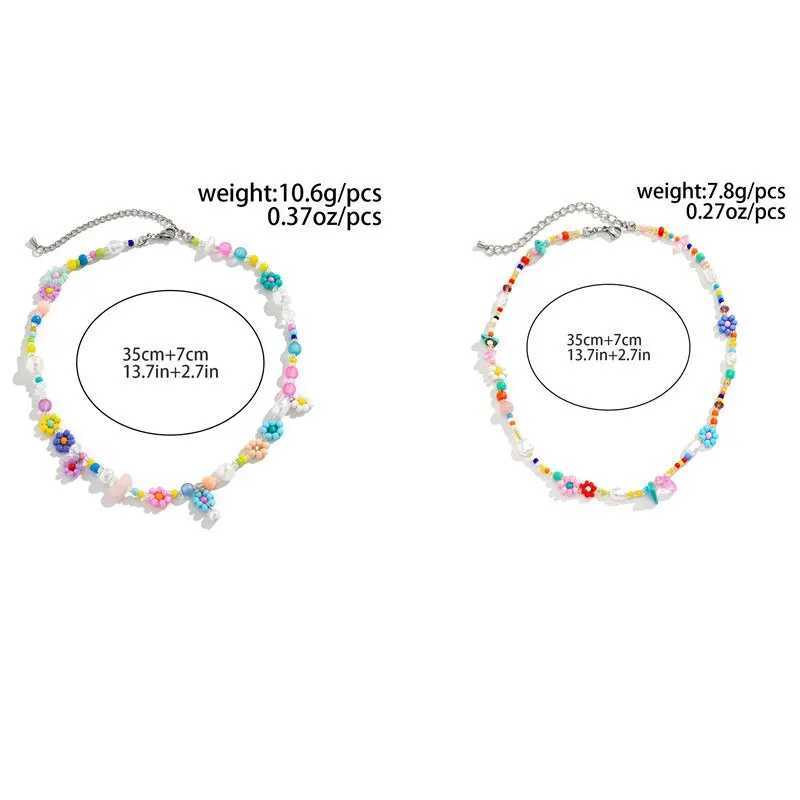 Boho Simple Beads Imitation Pearl Choker Necklace Women Men Vintage Stainless Steel Handmade Chain Aesthetic Y2K Jewelry GiftX241122