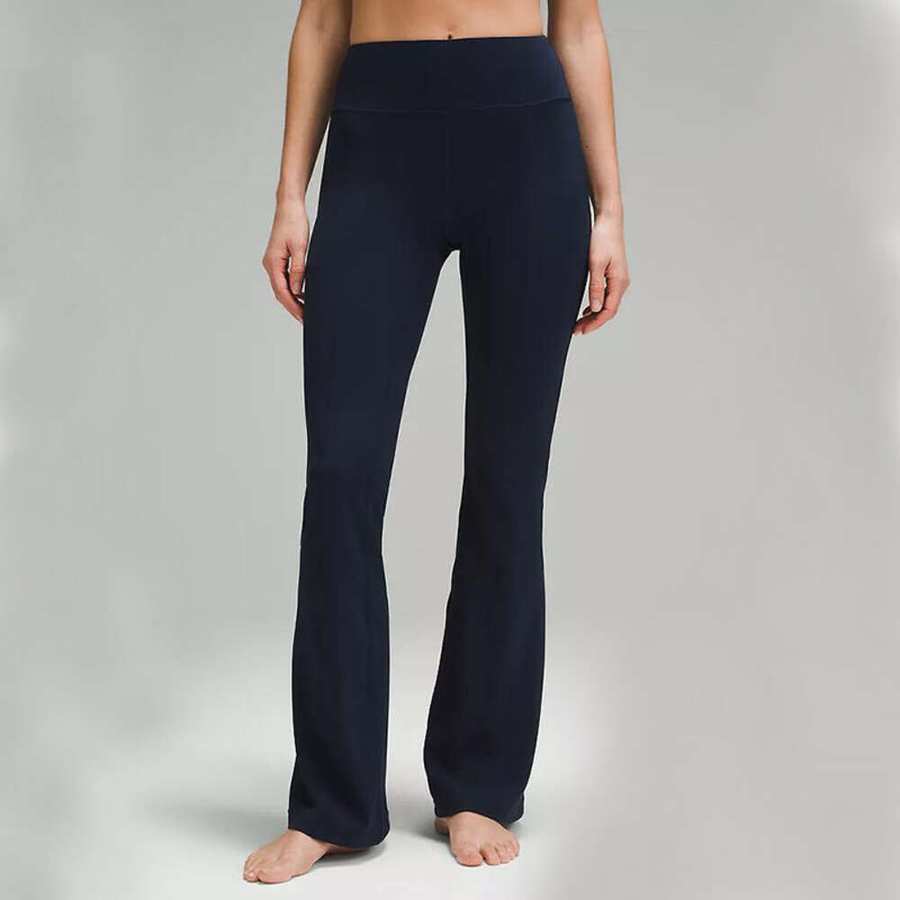 L-06 Women High Waist Yoga Flared Pants Groove Wide Leg Sports Trousers Solid Color Slim Hips Loose Dance Tights Ladies Gym Plus Size Leggings Running Sweatpants