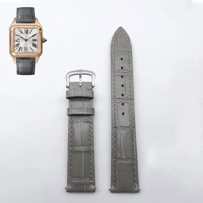 Full leather cowhide strap high-end breathable and durable suitable for tank//Santos leather strap accessories 241122
