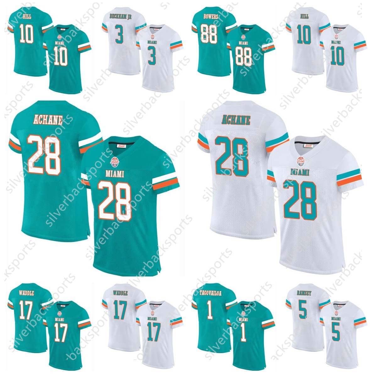 Custom Football Jersey 10 Tyreek 13 Dan Marino 1 Tua Tagovailoa 99 Jason Taylor 17 Jaylen Waddle 8 Jevon Holland 2 Chase Eds Brandon Jo Jerseys