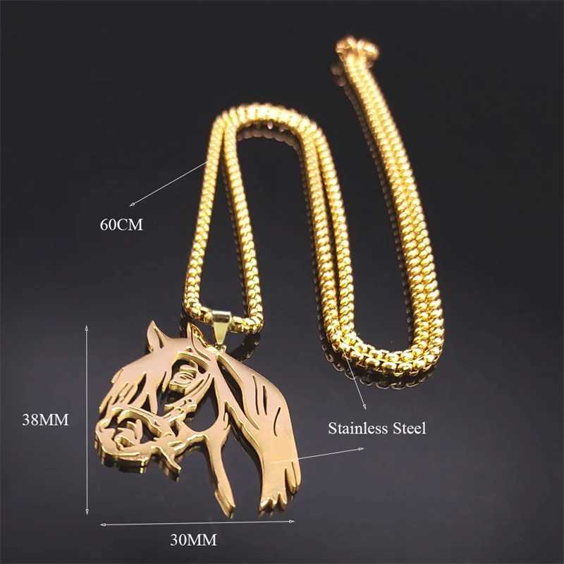 Horse Head Pendant Necklace for Women/Men Stainless Steel Animal Accessories Chain Necklaces Gift Jewelry colar masculino N2026X241122