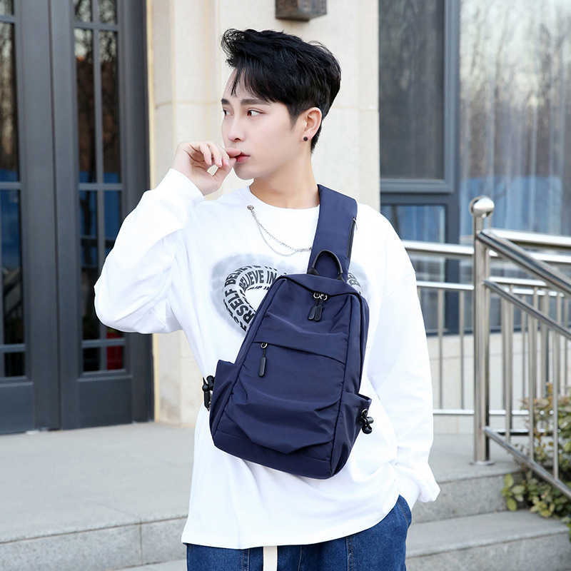 Anti splash Oxford spinning large capacity chest bag men's and women's satchel leisure chest bag diagonal small backpack fashion new men