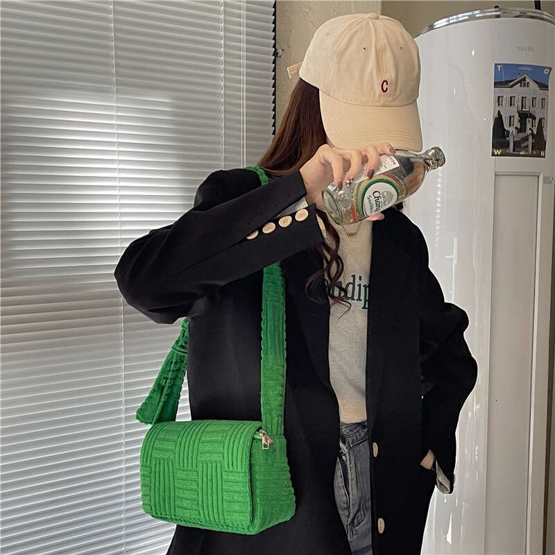 LEMON KOKO Green Towel Fabric Handbags And Purse Designer Crossbody Fashion Pillow Bags For Women Shoulder Bag Ladies Tote Clutch