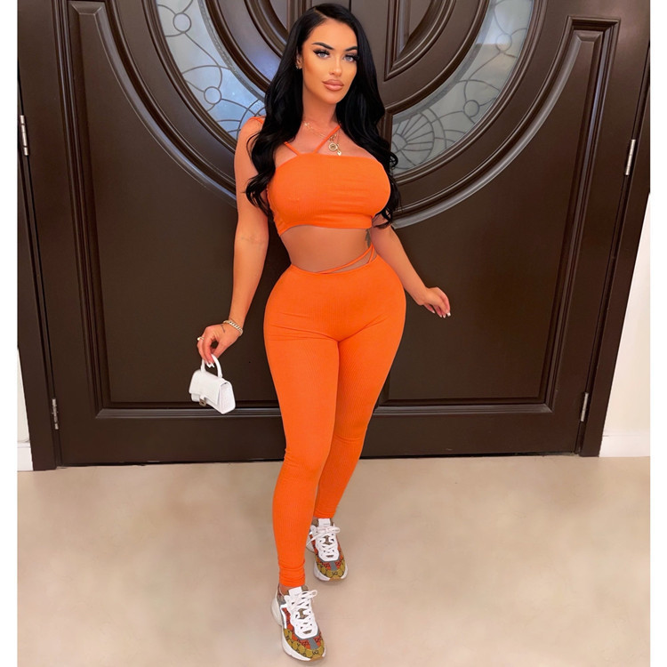 Womens Sexy Two Piece Sports Set Fashion Summer 240423
