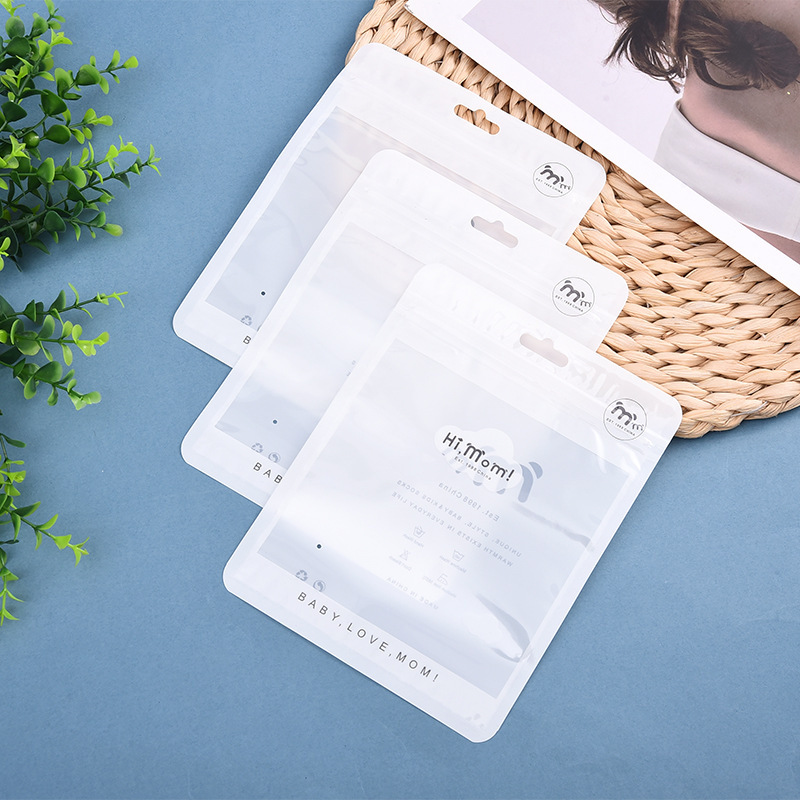 Minimalist food packaging bags wholesale with three sided cover ribs for storage letter printed headband self sealing bag with logo printing capabilit