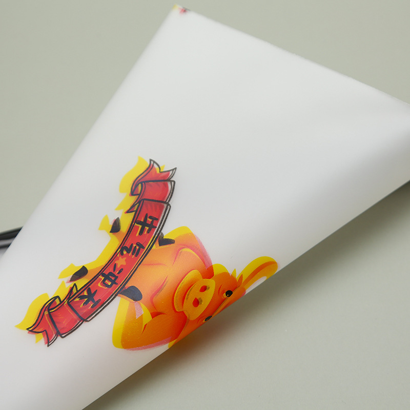 Cartoon calf rubber band packaging bag student stationery storage bag transparent plastic frosted ring zipper bag wholesale
