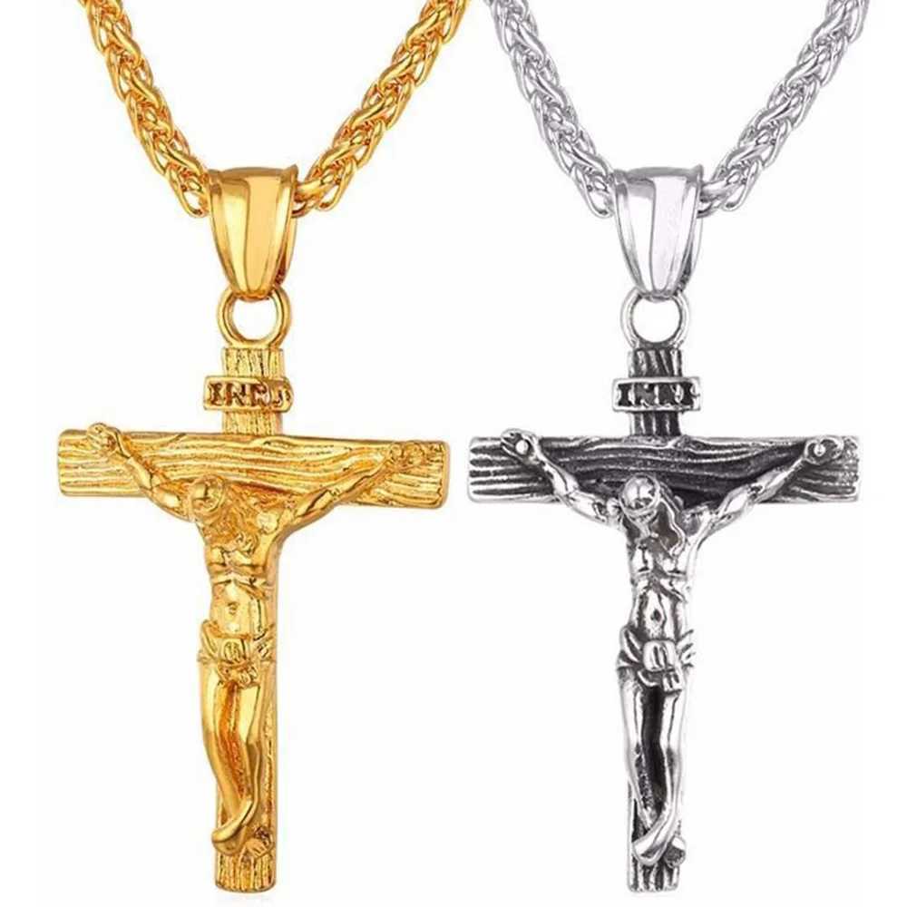 Premium Cross Necklace for Women 18k Gold Plated Tren Gold Cross Pendant Chain for Girls Crucifix Necklace for Women GirlsX241123