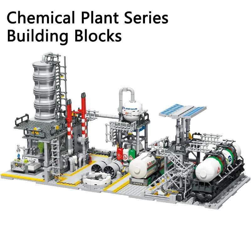 City street view building block natural gas storage center laboratory transportation station 3-in-1 assembly model brick childrens gift X241122