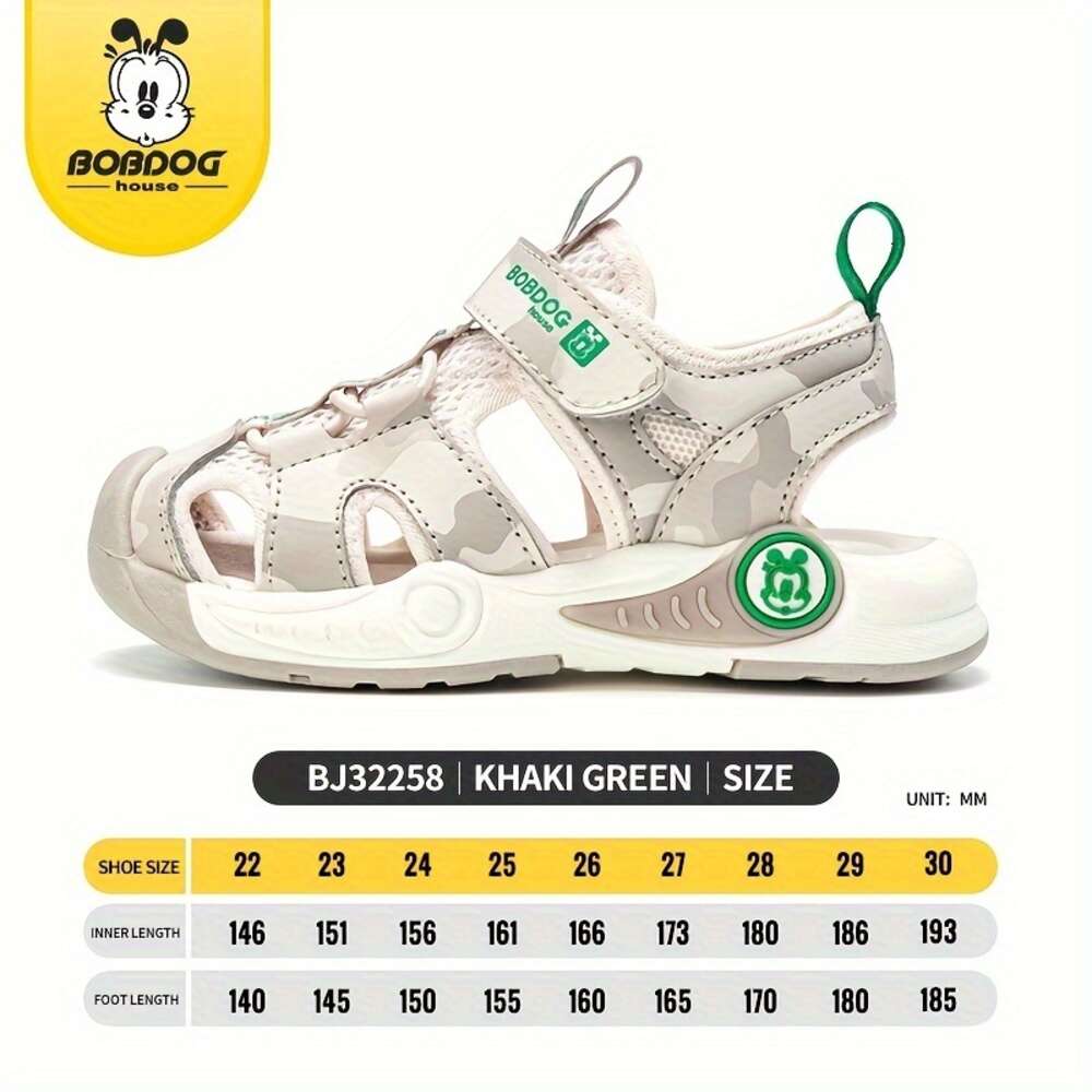 BOBDOG House Unisex Kid's Toddler's Adorable Close Toe Breathable Sandals, Comfy Non Slip Durable Soft Sole Beach Water Shoes for Boy's