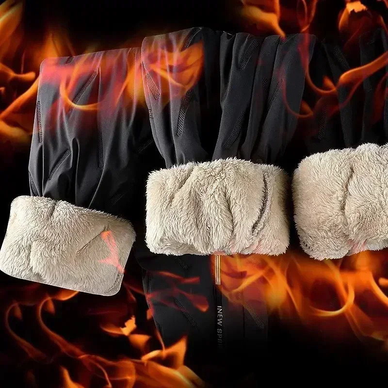 Cotton Pants Men Winter Lambswool Padded Thickened Warm Hundreds of Large Size Windproof Down y241120