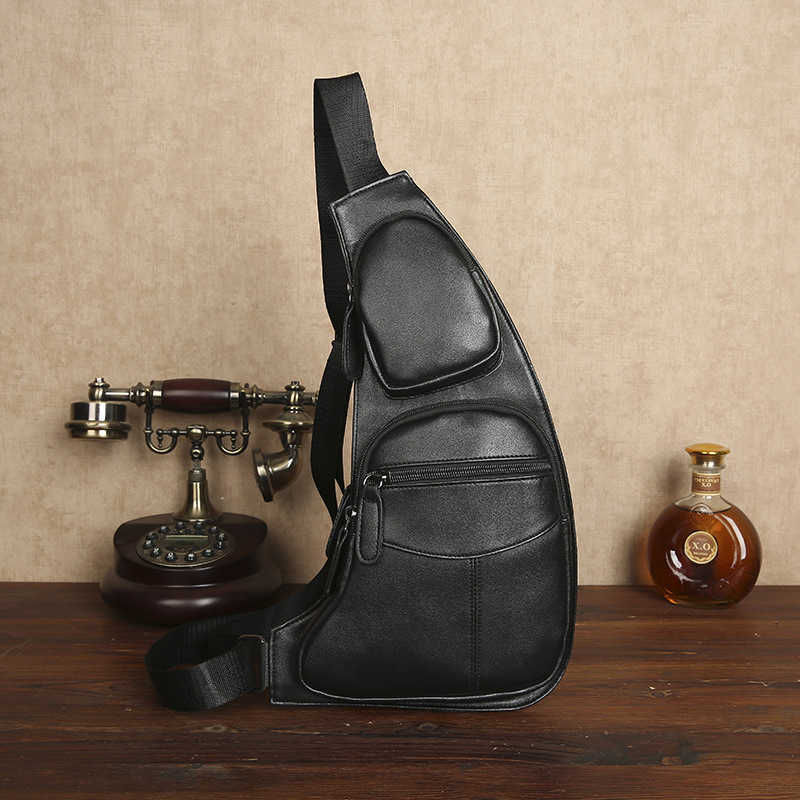 Men's Casual Trendy Anti theft Single Shoulder Cross Bag Small Men's Bag Close fitting Leather Bag Chest Bag 241123