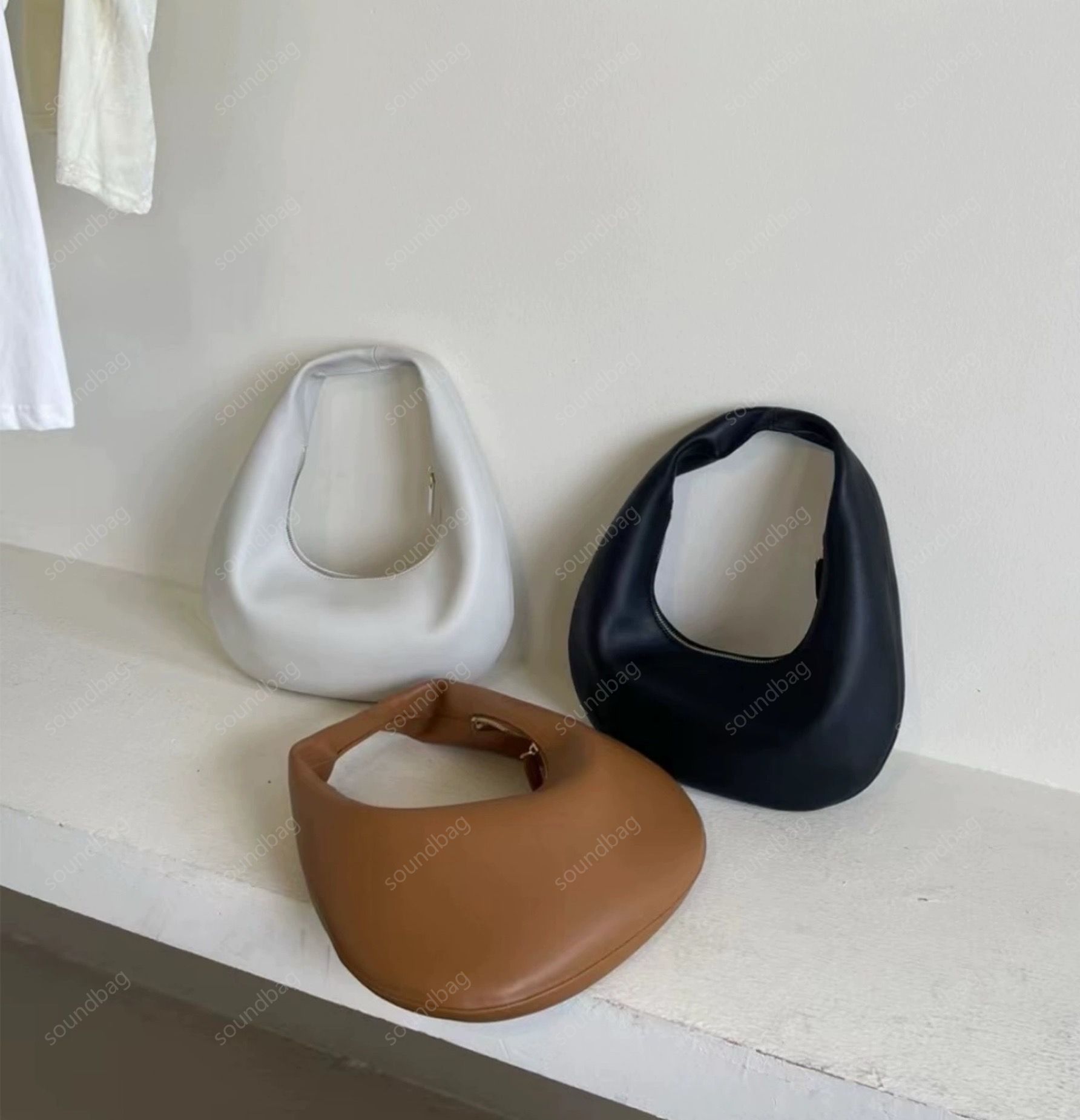 2024 Spring Crescent Moon Bag: Luxurious Genuine Dumpling Tote - Designer Fashion for Women, Minimalist Textured Leather Handbag