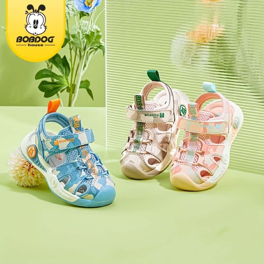 BOBDOG House Unisex Kid's Toddler's Adorable Close Toe Breathable Sandals, Comfy Non Slip Durable Soft Sole Beach Water Shoes for Boy's