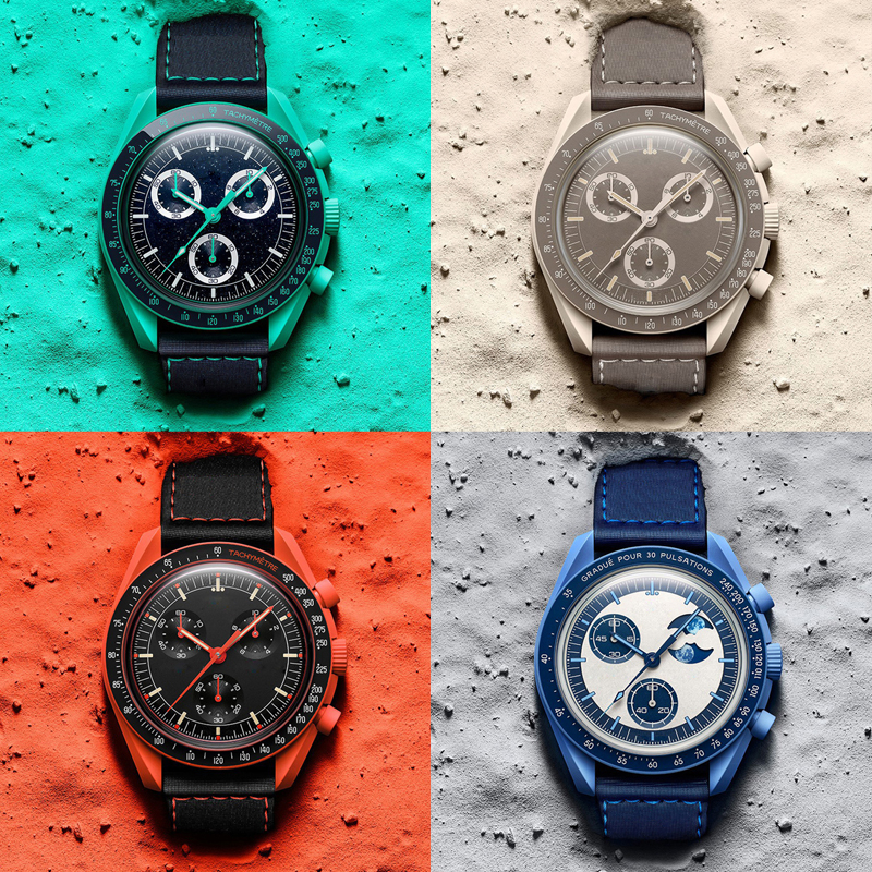Mens Watches Bioceramic Planet Moon Watches High Quality With Box Full Function Quarz Chronograph Designer Watches 42mm Moon Watch Limited Wristwatches