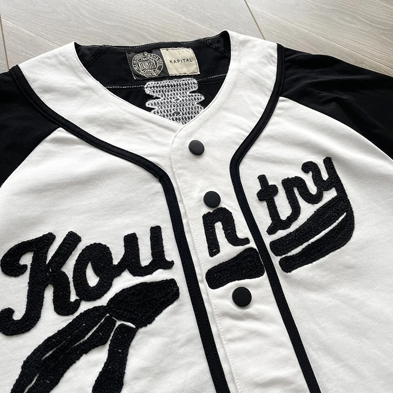 kapital Kountry Hirata and Hirohi casual bone embroidered letter-loose baseball short sleeve lining 240417
