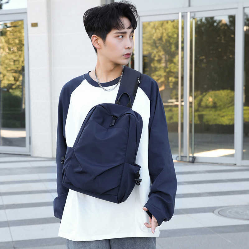 Can hold 14 inch laptop shoulder bag, new large capacity shoulder crossbody bag, waterproof fabric chest bag for men 241123