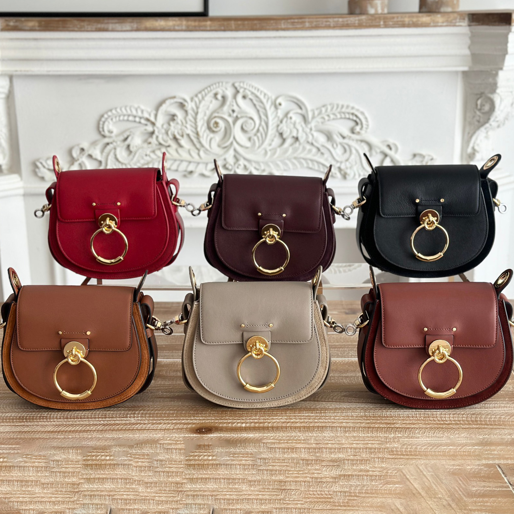 Top Quality 10A Tess Bag In Shiny Luxury Designer Genuine Leather Golden Hardware Shoulder Bag Flap Removable Strap Handbag Fashion Women Casual Shopping Clutch Bag