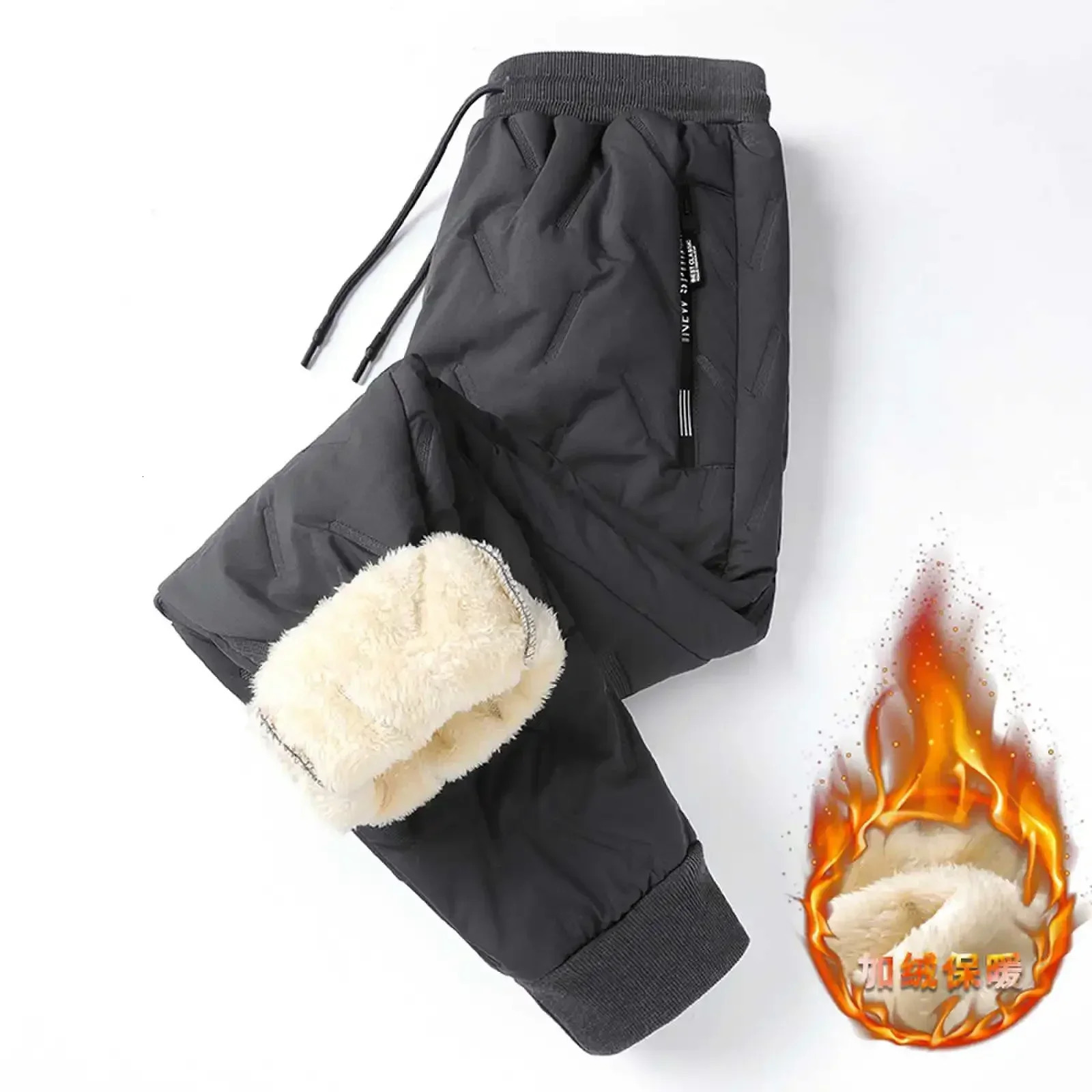 Winter Down Cotton Pants Mens Outdoor Casual Thickened Warm Drawstring Sweatpants 7xl Size Snow Coldproof Jogger 241120