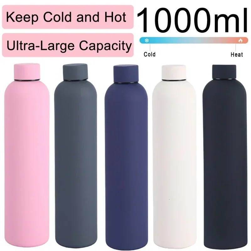 stampup 1000ML DoubleWall Stainless Steel Leakproof Thermal Vacuum Flask Insulated Water Bottle Sports Coffee Straight Body Cup 241121 W260226