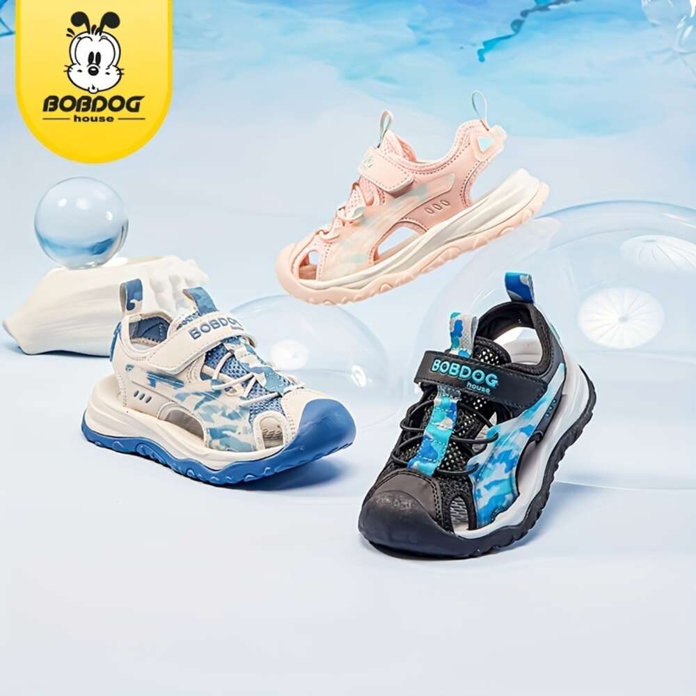 BOBDOG House Unisex Kid's Close Toe Breathable Sandals Comfy Durable Soft Sole Beach Water Shoes for Boy's & Girl's Outdoor Activities 