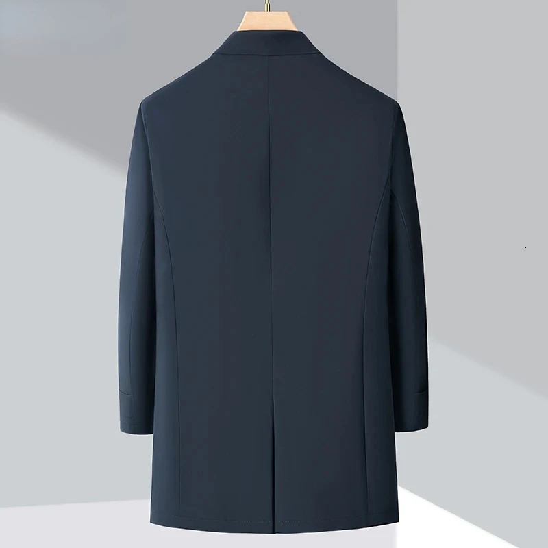 long down jacket mens winter casual thick collar white duck down warm Parka business lightweight trench jacket 241122
