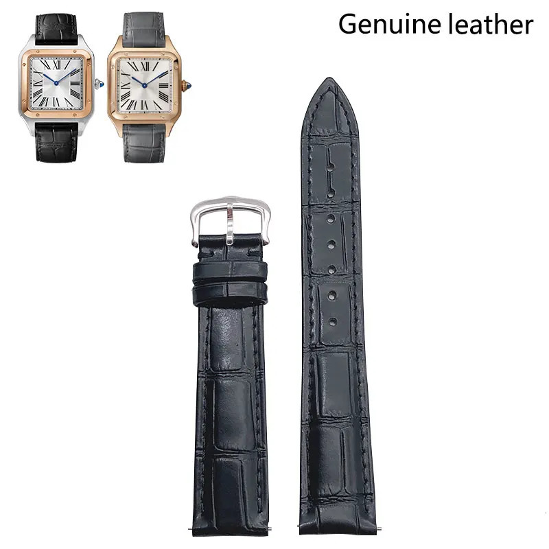 Full leather cowhide strap high-end breathable and durable suitable for tank//Santos leather strap accessories 241122