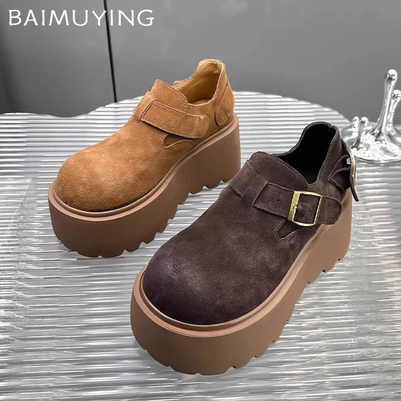 Platform Suede Women Loafers Shoes Casual Flats Sneakers Woman Trend Winter Walking Goth Snow Botas De Mujer Shoes 241122