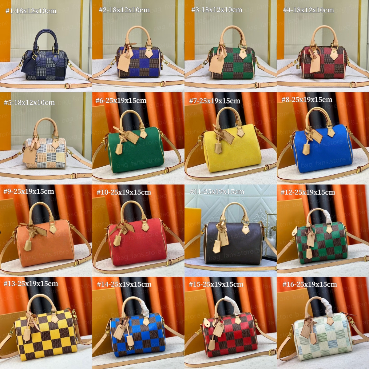 High Quality Designer Pillow Bags for Women 18cm 25cm Fashion Big Capacity Crossbody Bag with Printing Chessboard Grid Festival Gifts 26855 27225