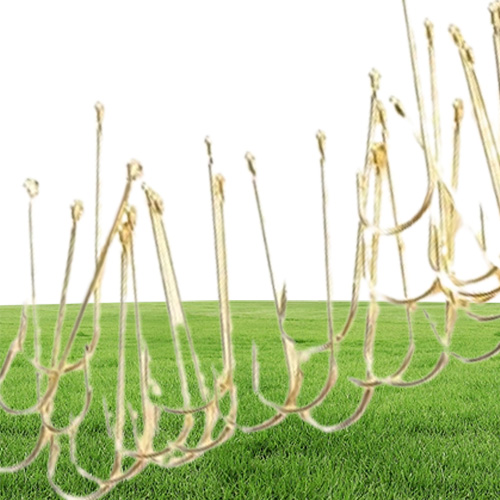 Fishing Hooks 500pcs Long Shank Aberdeen Fresh Water Living Baits Hook Fish Jig PanFish Crappie Tackle Gold