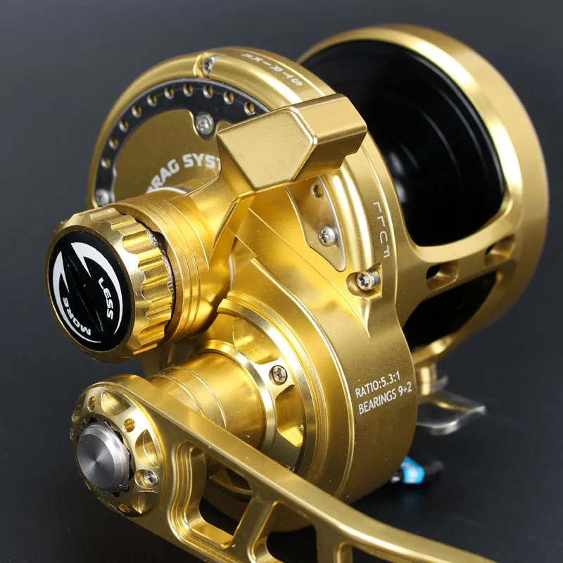 Madox Slow Jigging Reel All Metal Max Drag 35kg 11BB Drum Alarm Full Alloy DeepSea Fishing Trolling 241120