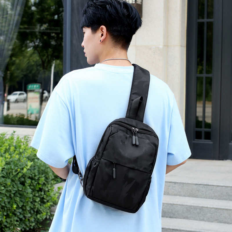 men's chest bag fashion trend single shoulder diagonal bag large capacity chest bag small backpack men and women 241123
