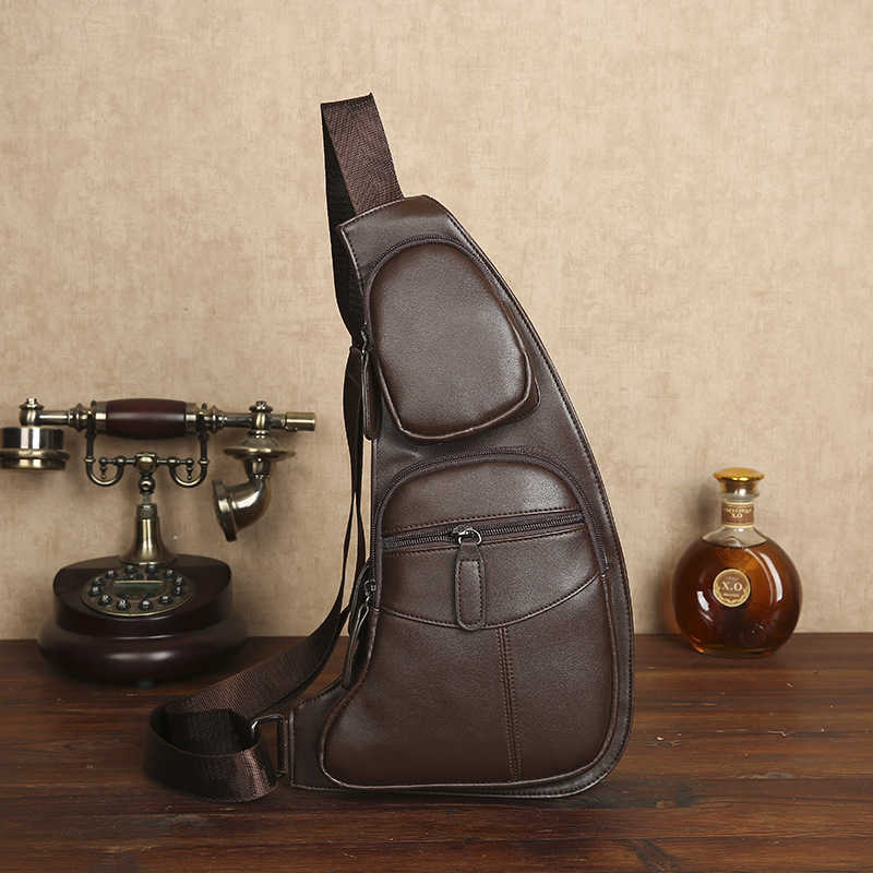Men's Casual Trendy Anti theft Single Shoulder Cross Bag Small Men's Bag Close fitting Leather Bag Chest Bag 241123