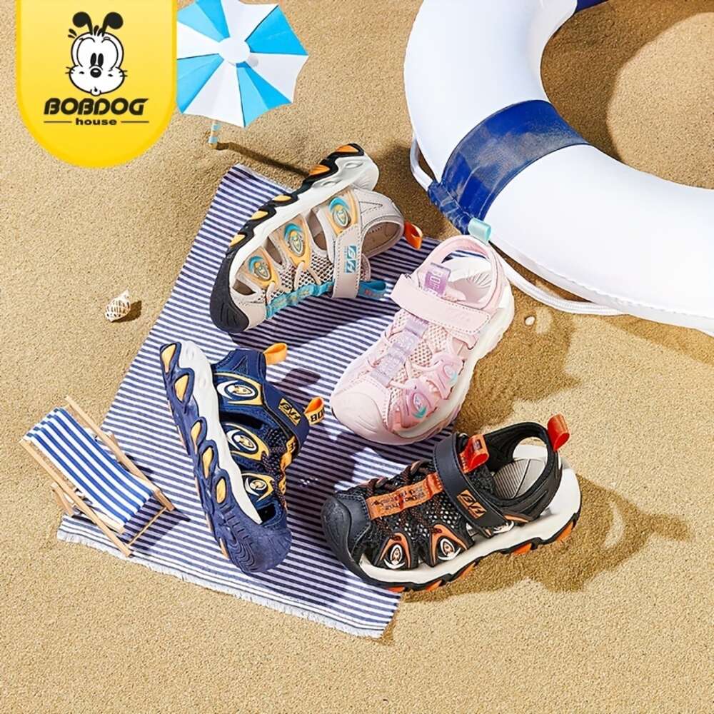 BOBDOG House Unisex Kid's Close Toe Breathable Sandals, Comfy Non Slip Durable Beach Water Shoes for Boy's & Girl's Outdoor Activities 