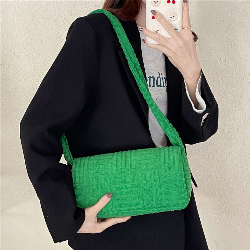 LEMON KOKO Green Towel Fabric Handbags And Purse Designer Crossbody Fashion Pillow Bags For Women Shoulder Bag Ladies Tote Clutch