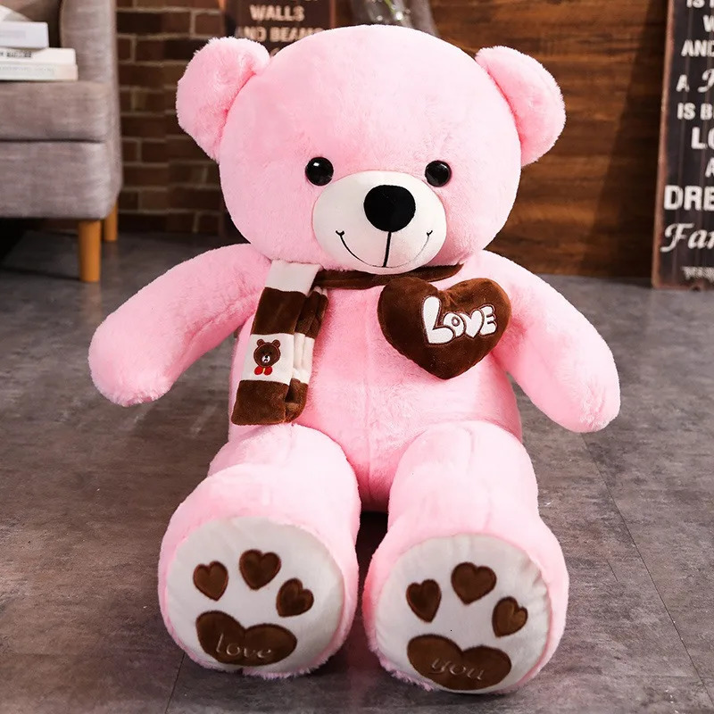 Embrace high-quality 4-color teddy bears with scarves stuffed animal bears plush toy dolls pillows childrens lovers birthdays and baby gifts 241122