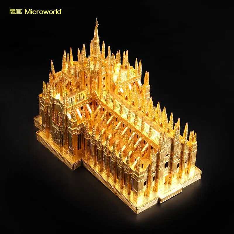 MMZ model Microworld 3D metal puzzle Milan Cathedral building model kit DIY 3D laser cutting puzzle toy adult gift X241122