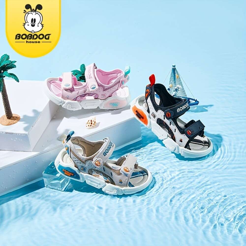 BOBDOG House Unisex Kid's Adorable Solid Colour Open Toe Sandals, Comfy Non Slip Durable Beach Water Shoes for Boy's & Girl's Outdoor A