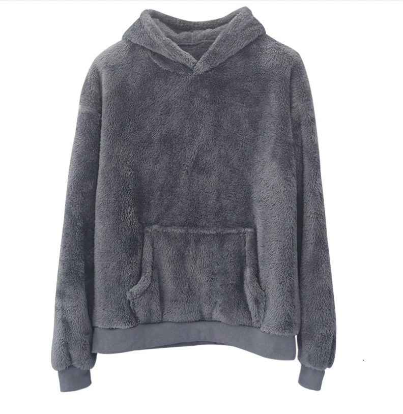Warm and fluffy hooded sweater winter double-sided velvet home textile hooded sweater mens cashmere winter skydiving zipper casual sweater 241121