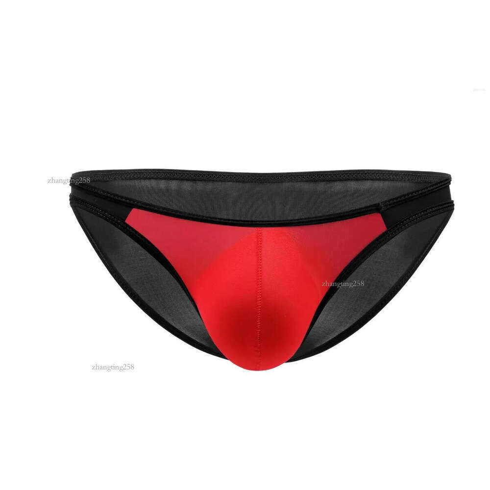 Underpants Soft Ice Silk Mens Briefs Sexy Gay Men Underwear Low Waist Male Underware Sungas Panties Contrast Color Lingerie Man Under Wear