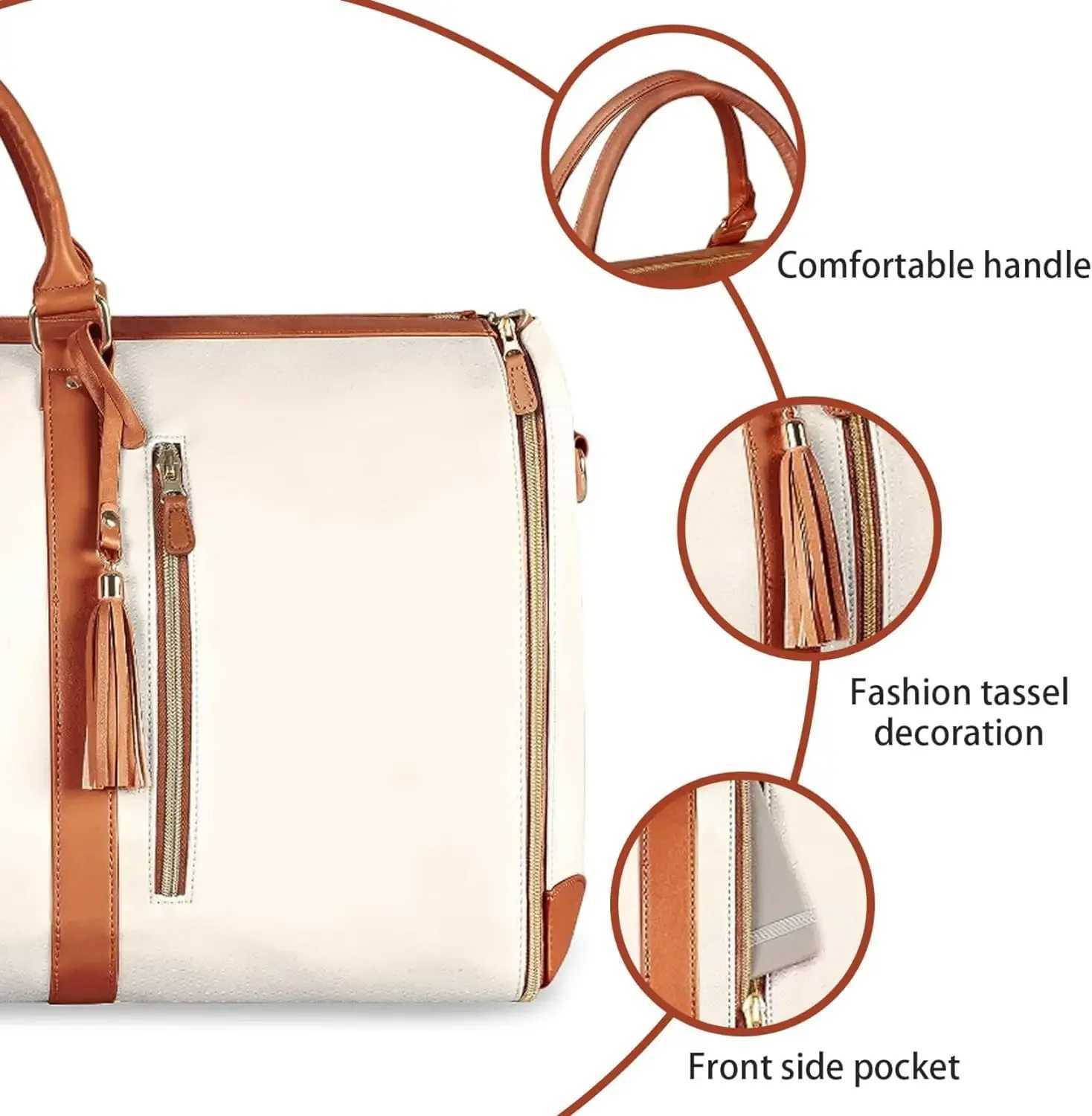 Garment Duffle Bags Travel Carry Hanging Foldable Handbag Large Capacity PU Cvertible Waterproof Totes Outdoor Fitness BagsXJ241122
