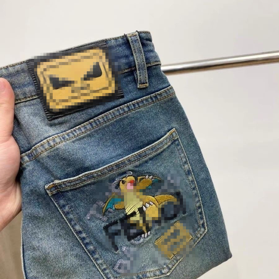 Spring and summer fashion new stretch slim jeans men's pants slim pants tracksuit