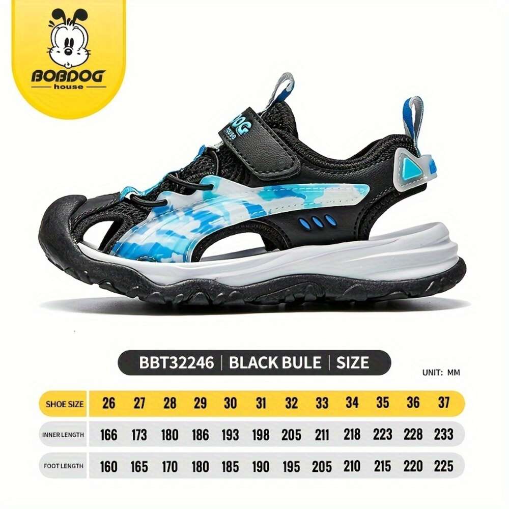 BOBDOG House Unisex Kid's Close Toe Breathable Sandals Comfy Durable Soft Sole Beach Water Shoes for Boy's & Girl's Outdoor Activities 